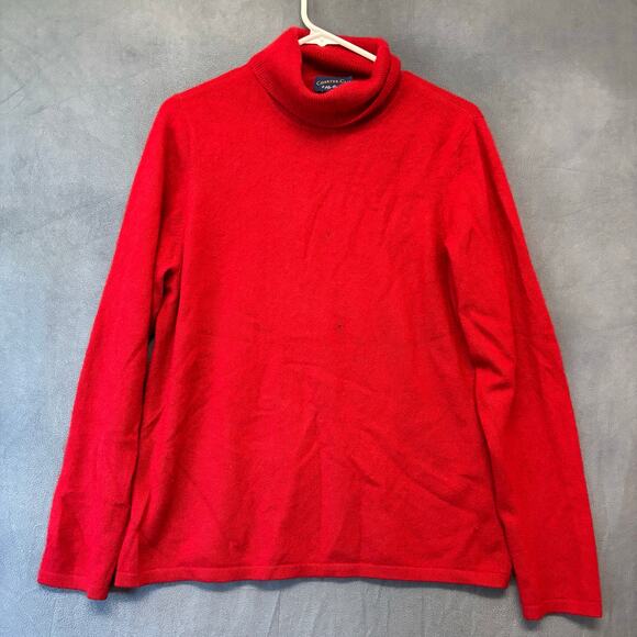 Charter Club Cashmere Sweater XL Red 2-Ply Turtleneck Pullover Classic Preppy - Picture 1 of 16